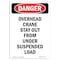 Signmission OSHA Sign, Portrait Overhead Crane Stay Out From Under Load, 24in X 18in, 18" W, 24" L, Portrait OS-DS-D-1824-V-1774 - alternate 1